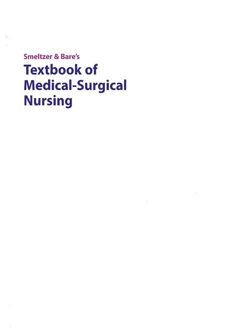 SOLUTION Smelter And Bare S Textbook Of Medical Surgical Nursing