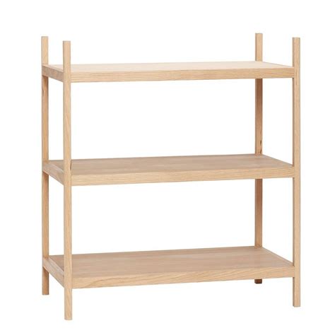 Hübsch shelving unit with 3 shelves oak wood - LIVING AND CO.