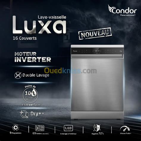 Promotion Lave Vaisselle Condor Luxa Couvert Prog Inox Inverter