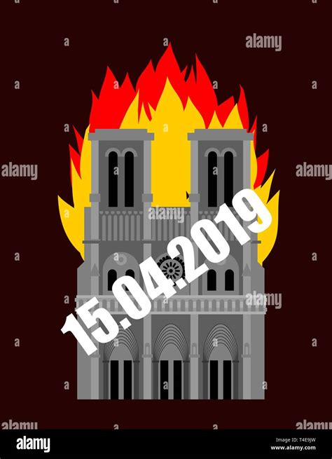 Paris Notre Dame Fire Spire Stock Vector Images Alamy