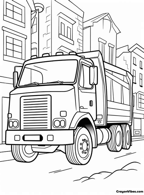 Garbage Truck Coloring Pages Printable for Kids and Adults