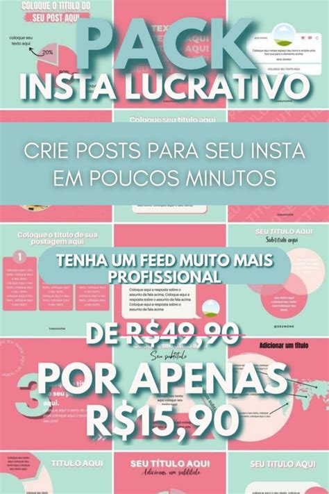 Pack Canva Insta Lucrativo Mais De Templates Edit Veis Para Seu