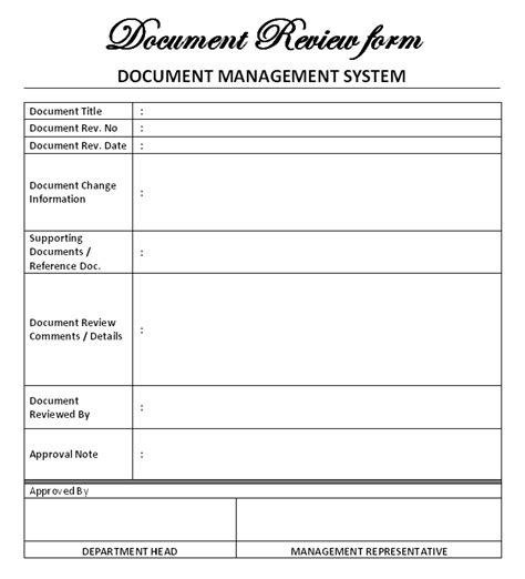 Document Review Form