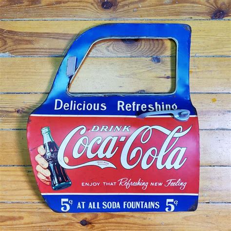 Coca-Cola Metal Car Door Wall Hanging Decal - OddBits