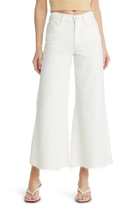 Frame Le Palazzo Raw Hem High Waist Crop Wide Leg Jeans Editorialist