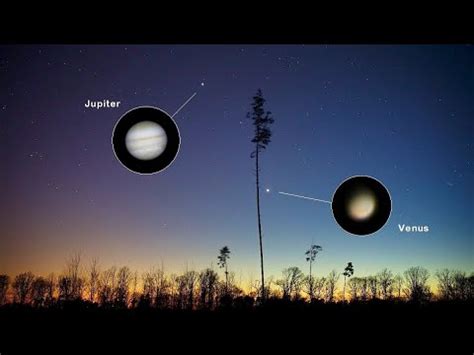 Jupiter Venus In The Evening Sky February A Close Up Of