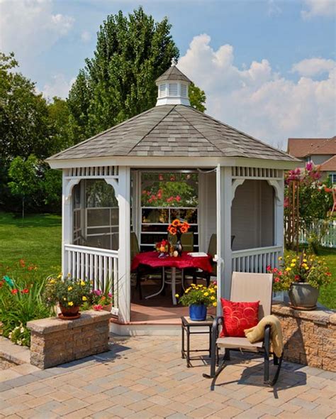 Majestic Octagon Vinyl Garden Gazebo Country Lane Amish Built 56