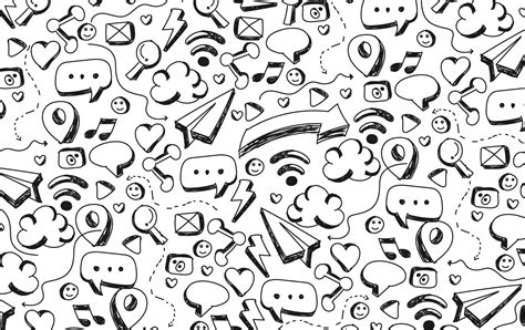 hand drawn social media icons 22740122 Vector Art at Vecteezy