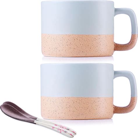 Rb Ramics Pack Ceramic Coffee Mug Sets With Small Spoon Ounce