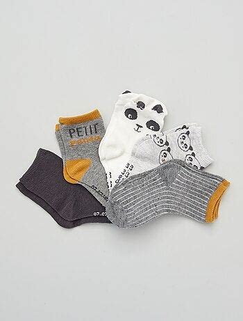 Lot de 5 paires de chaussettes à contrastes Gris Kiabi 5 00