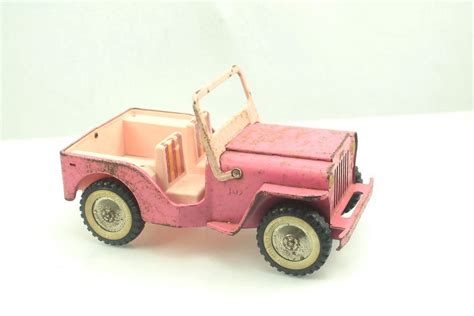 Vintage Pink Metal Tonka Jeep Toy Toys Tonka Diecast Toy