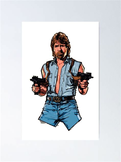 "Chuck Norris Dual Uzi" Poster by ZeyEm | Redbubble