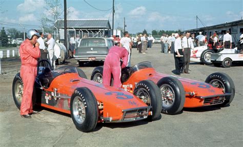 1961 Indianapolis Both Hoover Cars Bobby Marshman Back To Camera In