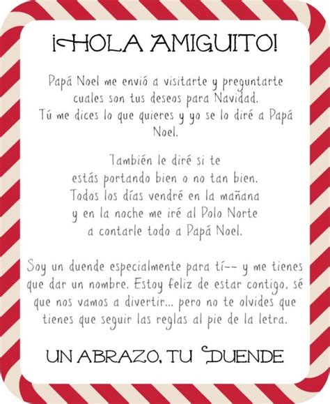 Carta De Llegada Elf On The Shelf Espa Ol Esas Cartas