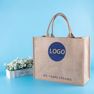 Wholesale Plain Hessian Shopper Bag Custom Printed Large Natural Eco