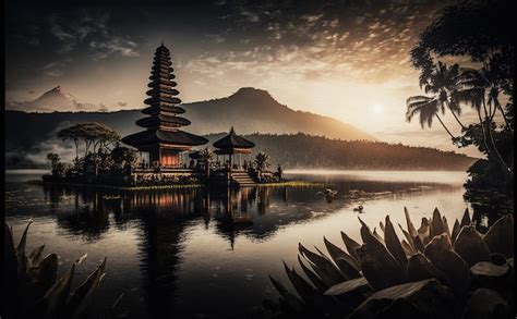 Premium Photo Pura Ulun Danu Bratan Hindu Temple On Bratan Lake