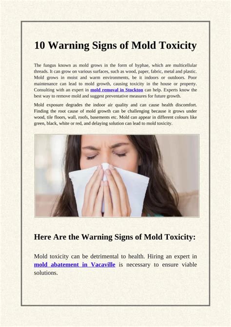 Signs And Symptoms Of Exposure To Mold Recognizing The Warning Signals