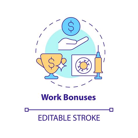 Work bonuses concept icon. Vaccination rewards abstract idea thin line