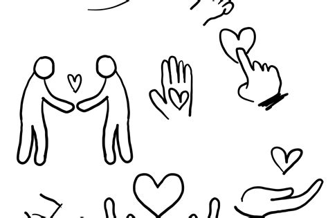 Hand Drawn Doodle Illustration Icon Symbol For Care Generous And