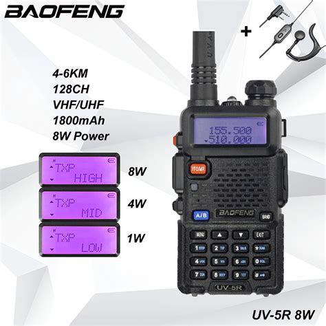 Baofeng Uv R W Walkie Talkie W Ch Two Way Radio Dual Band Uhf Vhf