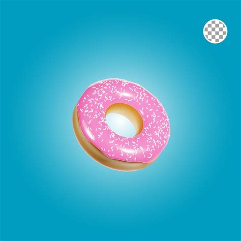 Ilustração 3d De Rosquinha Rosa Psd Premium