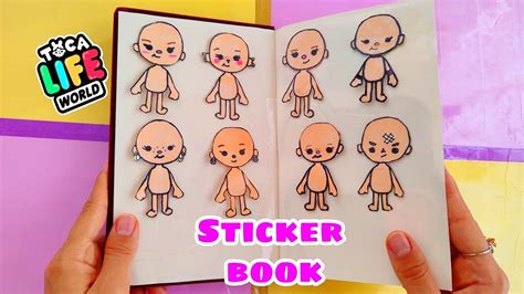 Toca Life Handmade Sticker Book Choose One Outfit And Hairstyle Toca Boca Kağıt Bebek Evi