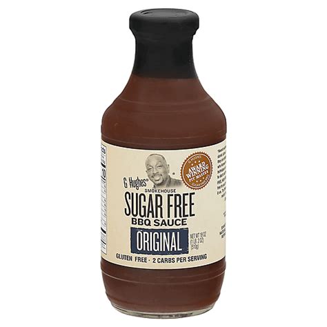 G Hughes Bbq Sauce Sugar Free Original Smokehouse 18 Oz Barbecue