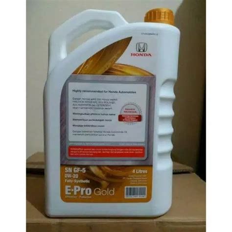 Jual Oli Mesin Honda E Pro Gold W Galon Isi Liter Jakarta Pusat