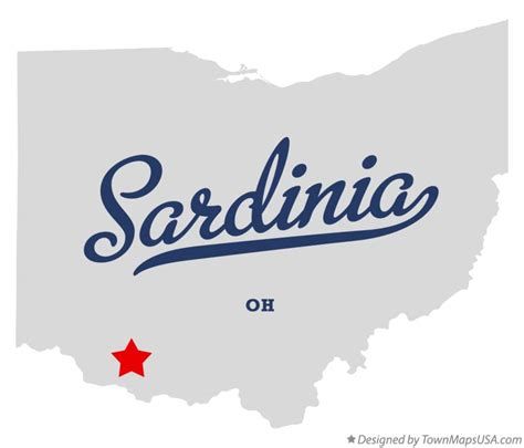 Map of Sardinia, OH, Ohio