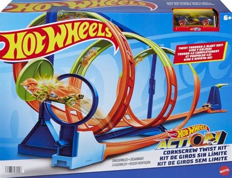 Hot Wheels Action Track Set With 1 Toy Car Corkscrew Triple Loop Track Set SPEELGOED