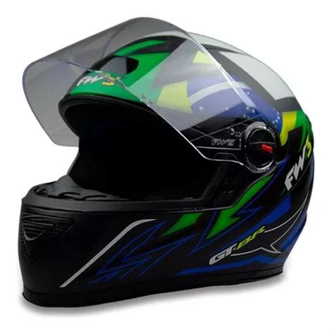 Casco Moto Fw Gtn Super Brazil Negro Talla Color Negro Mate