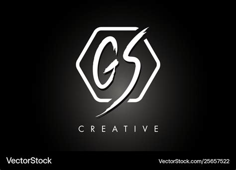 Gs G S Brushed Letter Logo Design With Creative Vector Image