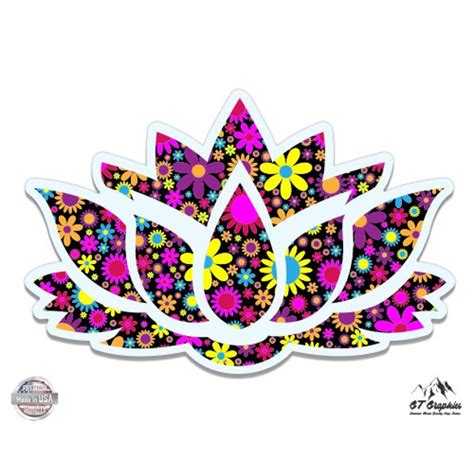 Lotus Flower 8 Vinyl Sticker For Car Laptop I Pad Waterproof Decal