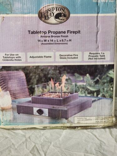 Table Top Gas Fire Pit By Hampton Bay Antique Bronze Finish Btu