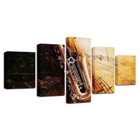 Musical Instruments 11 – Muisc 5 Panel Canvas Art Wall Decor – Canvas Storm