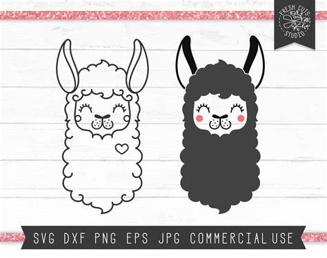 Llama Svg Llama Cut File Cute Llama Face Clipart Alpaca Etsy