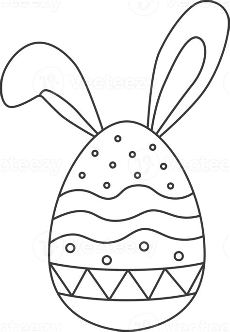 Easter Eggs With Bunny Ears For Coloring Happy Easter Day 21167636 Png