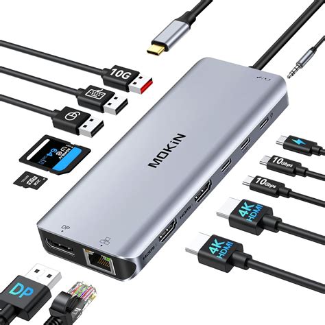 Yerleştirme İstasyonu USB C Üçlü Ekran Yerleştirme İstasyonu Çift HDMI