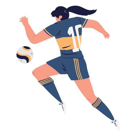 Design Png E Svg De Mulher Jogadora De Futebol Perseguindo A Bola Para Camisetas