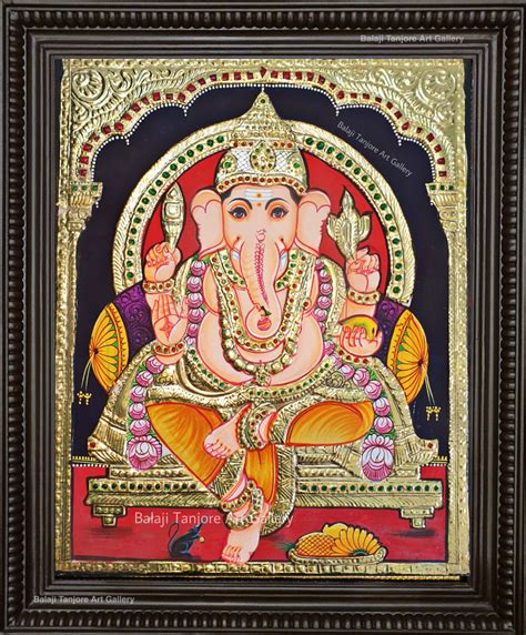 Ganesha Antique Finish Semi Embossed Tanjore Painting Artofit