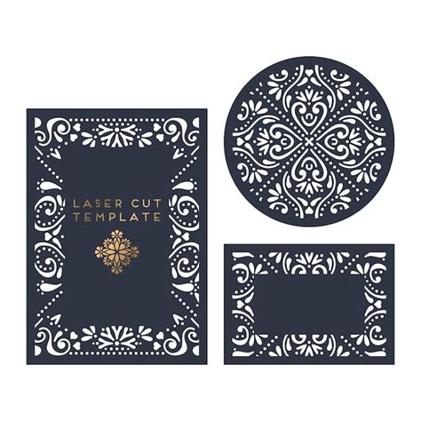 Premium Vector Vector Wedding Card Laser Cut Template