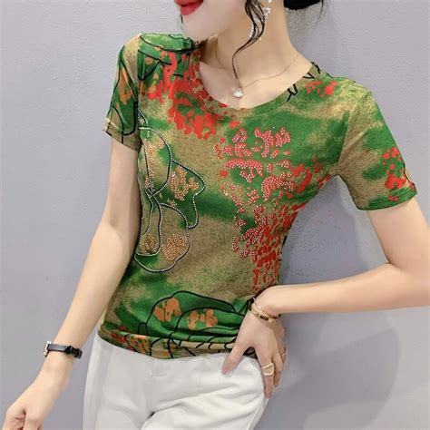 6875 3d Flower Printed T Shirt Women O Neck Sexy Short Sleeve T Shirt Summer Top Casual Vintage