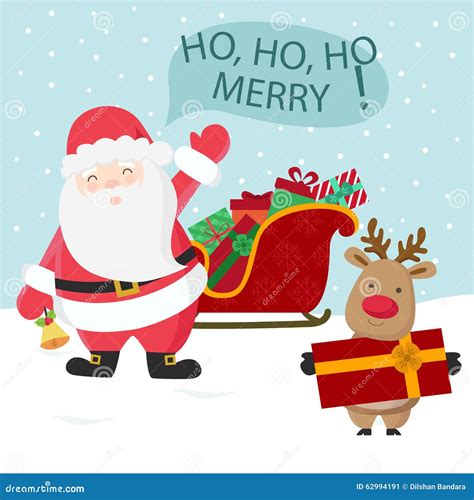 Santa Claus And Rudolph Stock Illustration Illustration Of Reindeer 62994191