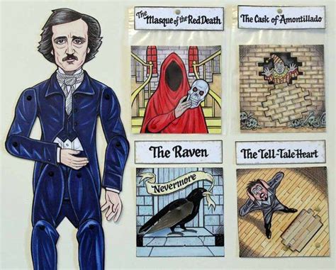 Edgar Allan Poe Articulated Paper Doll With 4 Mini Scenes Etsy