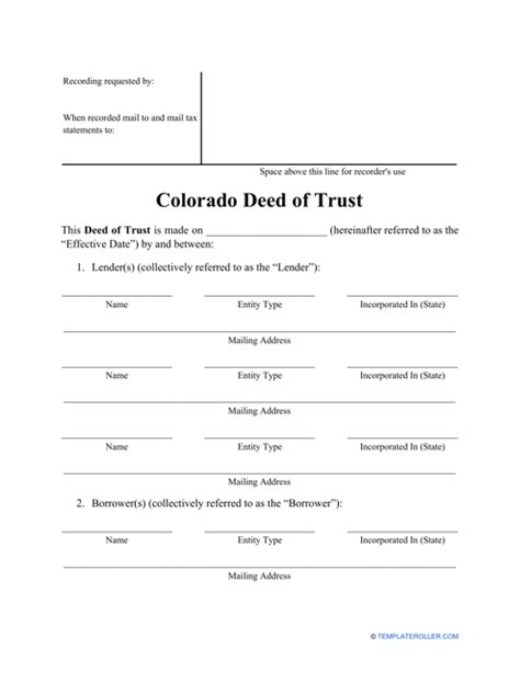 Colorado Deed Of Trust Form Fill Out Sign Online And Download Pdf Templateroller