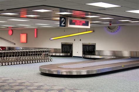 International Airport Baggage Claim Carousel Stock Image Image Of