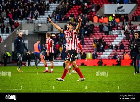 Sunderland AFC Defender Luke O Nien Celebrates With The EFL