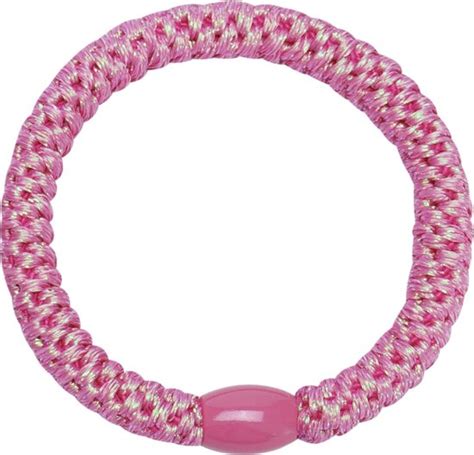 Hidzo Knekkie Elastiek Armband Licht Roze Glitter Bol