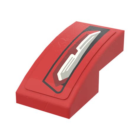 Lego Red Slope X Curved With Backlight Right Side Sticker