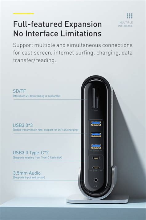 Baseus Working Station Four Screen Multifunctional Type C Hub Adapter